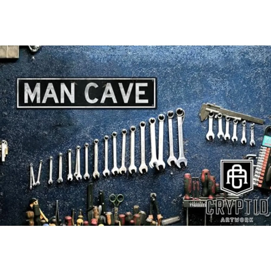 رجل الكهف الشارع تسجيل 18x4 Ih تنقش الألومنيوم خمر الرجعية جدار الفن للمرآب شريط المنزل غرفة الألعاب أو مكتب ديكور رجل الكهف Gi