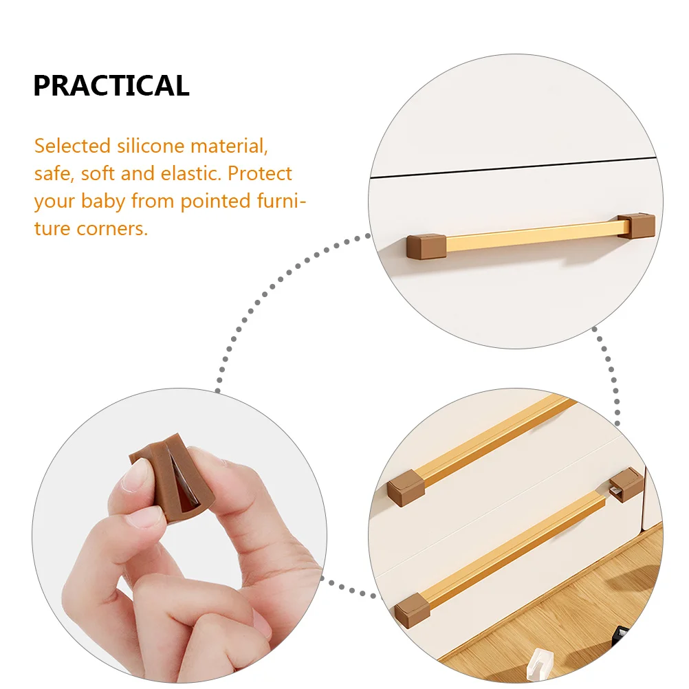 

6pcs Handle Corner Protector Proof Drawer Edge Bumpers L-Shaped Silicone Adhesive Stickers For Cabinet Closet Wall