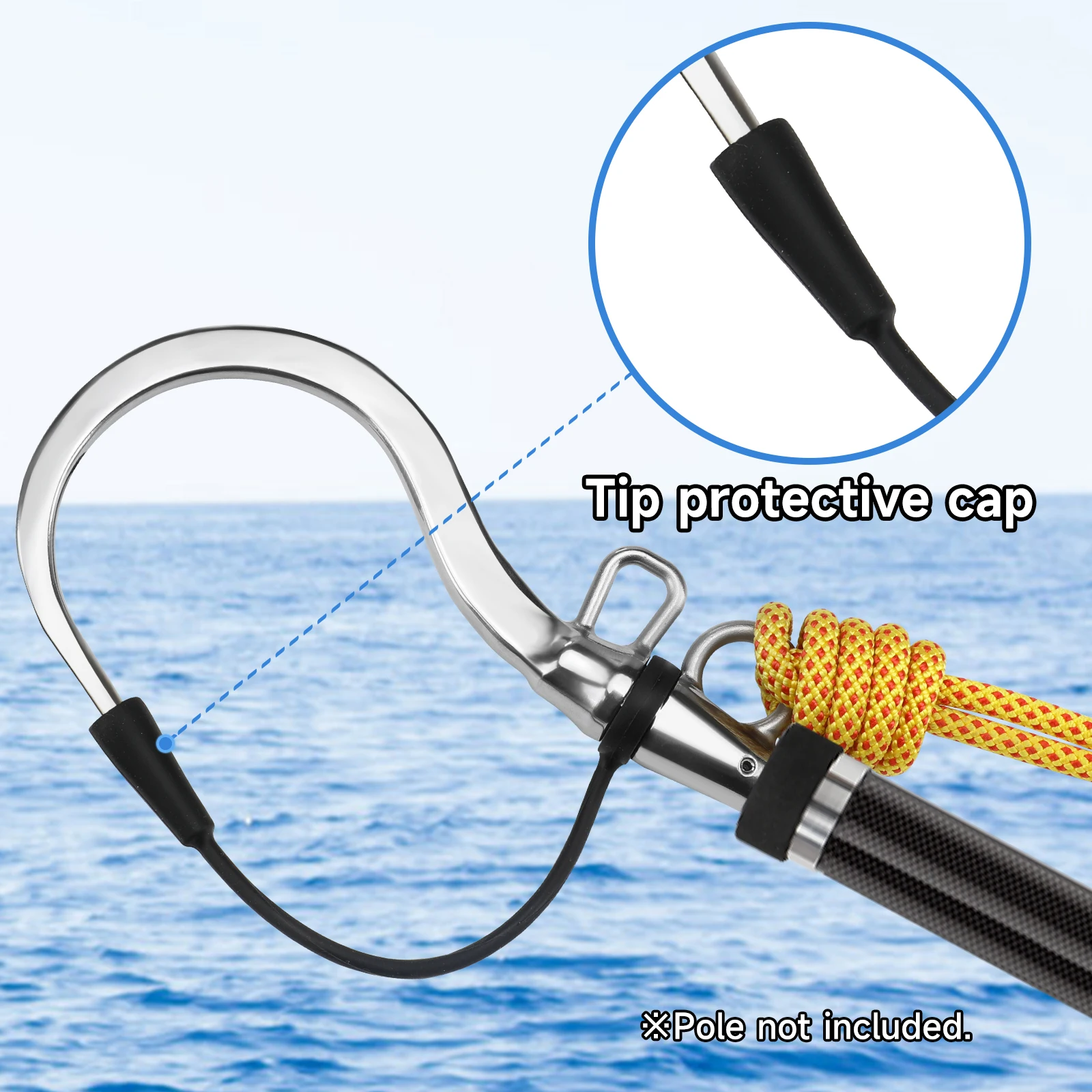 SANLIKE-gancho de lanza de pesca de doble agujero, accesorio de acero inoxidable 1/2 UNC para pesca en agua dulce y salada