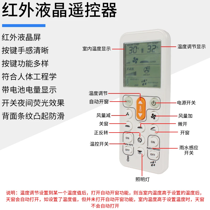 For Skylight with Light Exhaust Fan Hole 340 * 340mm  Overhead Modified Pieces Motor Caravan Ventilator