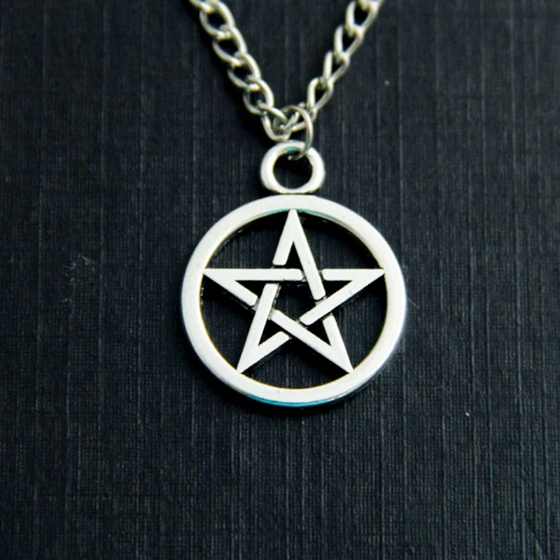 Pentagram Pendant Necklace for Women Men Wicca Wiccan Witchcraft Y2k Male Jewelry Accessories Men's Chain Goth Aesthetic Gothic