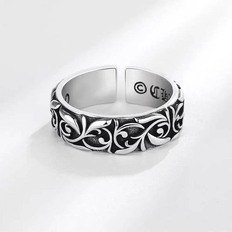 1 قطعة خاتم الكرمة الأبدية الرجعية فضي اللون الشرير القوطية خمر حلقة مفتوحة اليدوية مصمم مجوهرات للجنسين اكسسوارات