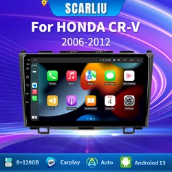 SCARLIU Android16 Carplay Car Radio For Honda CR-V 3 RE CRV 2007-2011 Multimedia Video Player 2 Din Navigation GPS DVD Head Unit