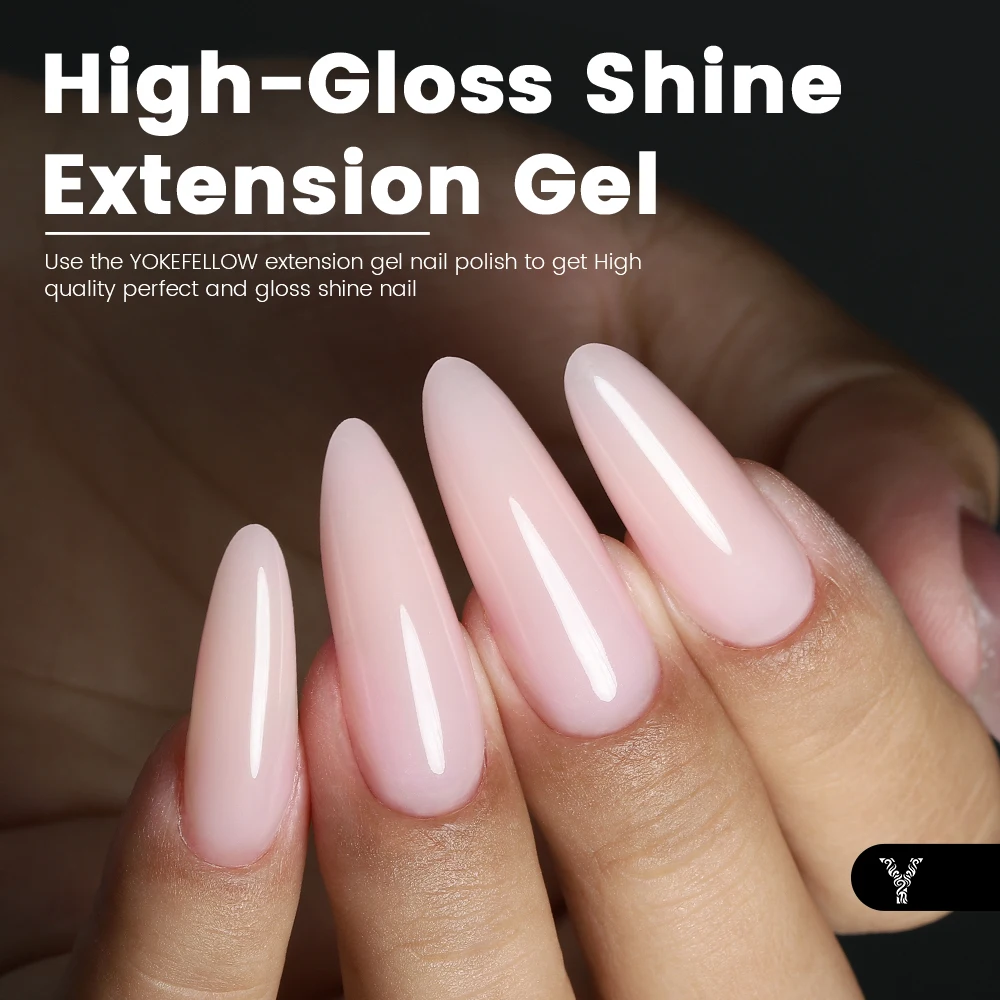 YOKEFELLOW 15g Poly Nail Gel Jelly Nude Pink for Nail Extension Gel UV Acrylic Gel Crystal Gel Varnish  Nail Art Builder Gel DIY