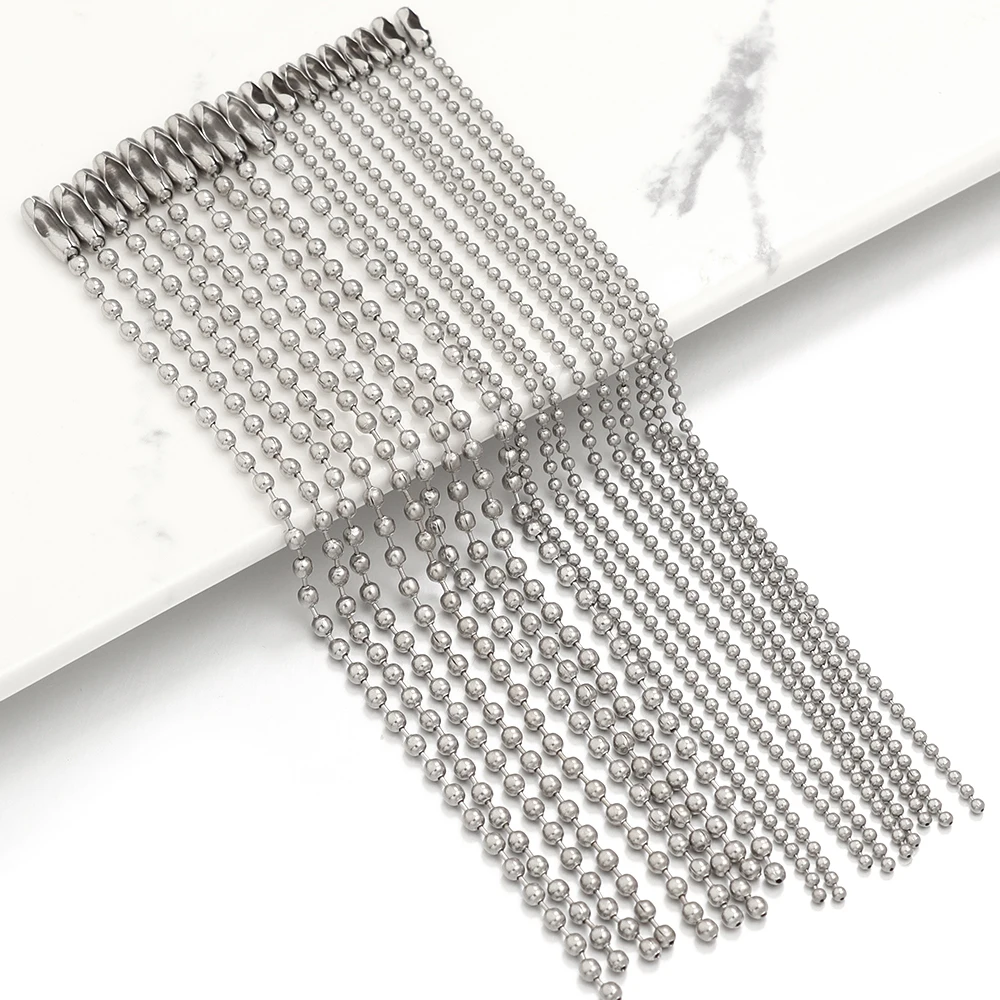 100 Stück 8/10/12/15/20cm Rhodium-Kugelketten Schlüsselanhänger Puppen-Etiketten-Verbinder für Schmuckherstellung Anhänger-Zubehör – Detail 5