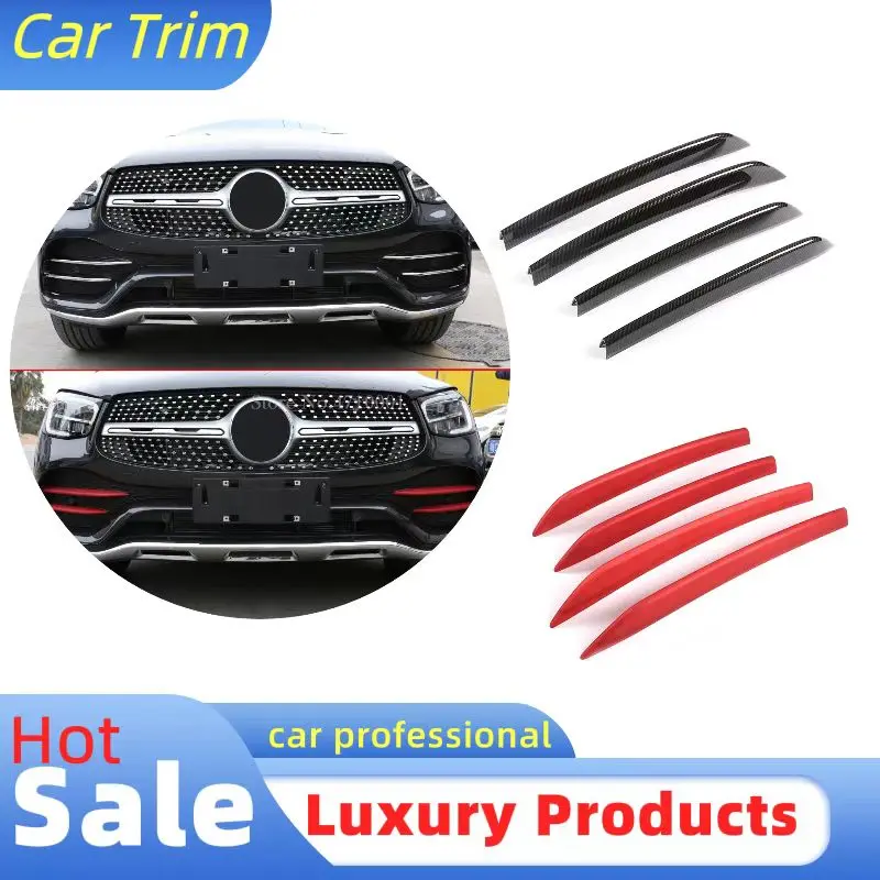 Car Styling Front Fog Light Decoration Strips Air Intake Grille Cover Trim Accessory ABS For Mercedes Benz GLC Class X253 2020