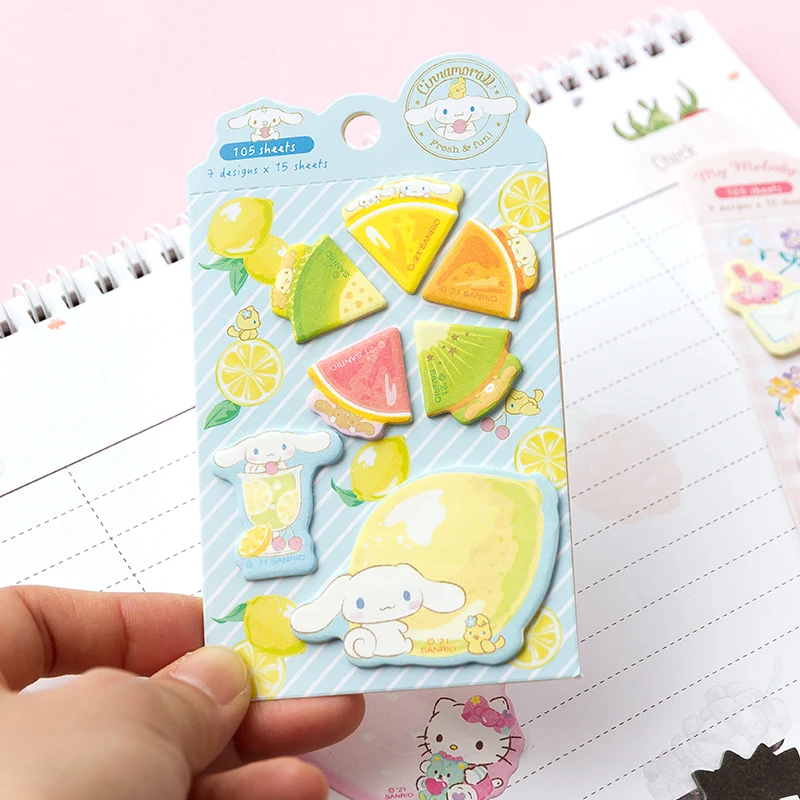 105 Pages Cute Cartoon Sticky Notes Fruit N Times Memo Pad Kawaii Stationery Portable Notepad School Office Supply Gift