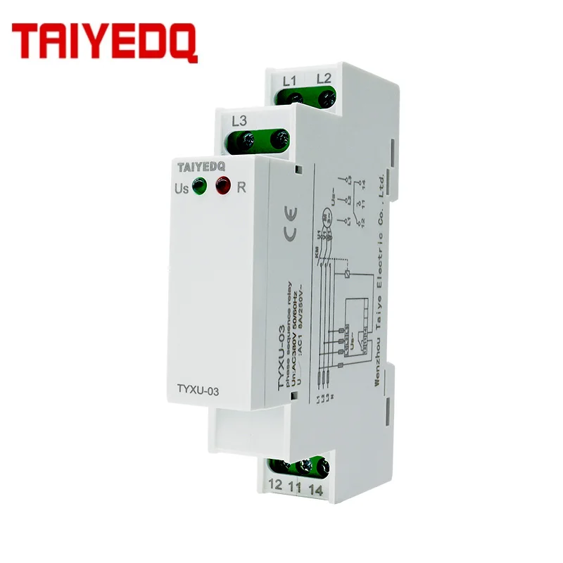 TYXU-03 Voltage Monitoring Relay Phase Sequence and Phase Failure Protection Relay 8A 10A 1SPDT 2SPDT