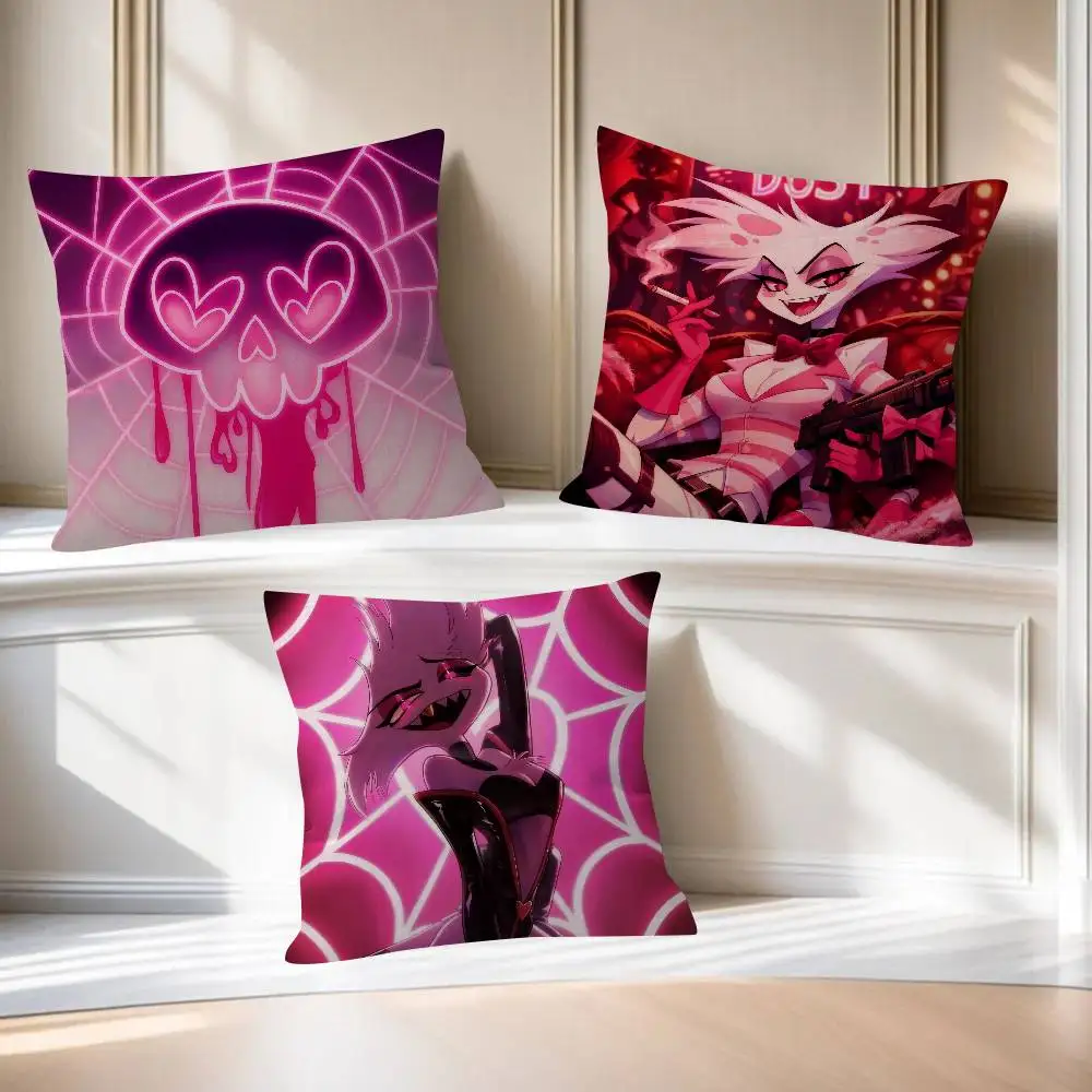 45*45cm Kissenbezug, Dekokissenbezug, Heimkissenbezug für Couchkissen, Anime H-Hazbin H-Hotel Angel Dust
