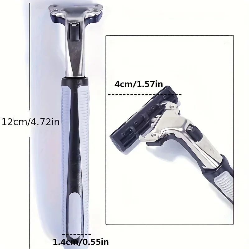 Vintage 2-layer Manual Razor Set, 1 Handle With 12/36 Refills, Stainless Steel Manual Shave Razors For Daily Face Care