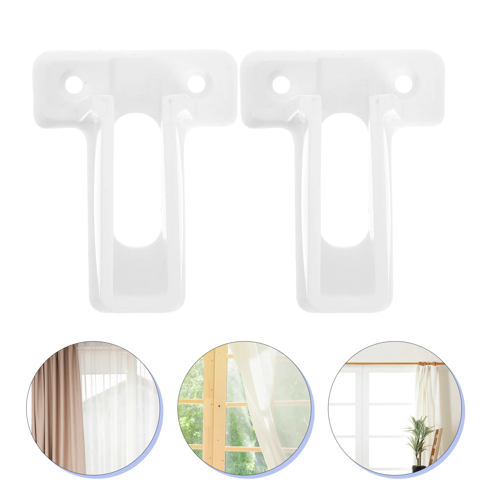 

2Pcs Plastic Curtain Rod Holders Wall Mount Brackets Heavy Duty Closet Rod Support Wire Shelf Accessories Closet Shelf Bracket