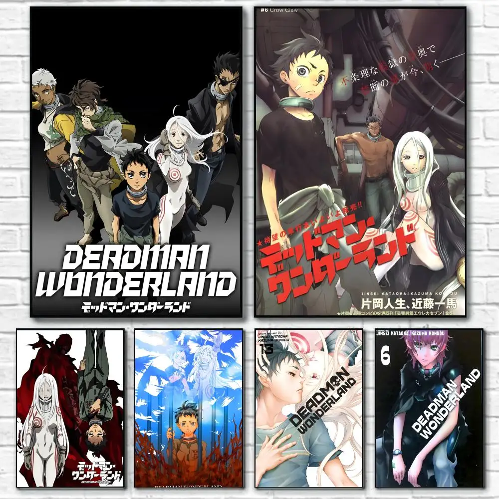 Póster autoadhesivo de anime de acción Deadman Wonderland, pintura con impresiones, decoración para el hogar, dormitorio y sala de estar