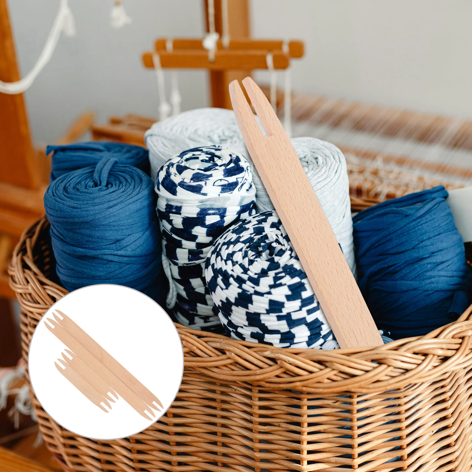 

6Pcs Weaving Tools Set Wooden Shuttles Lightweight Ergonomic DIY Tapestry Scarf Sweater Crafting Knitting Supplies Kit