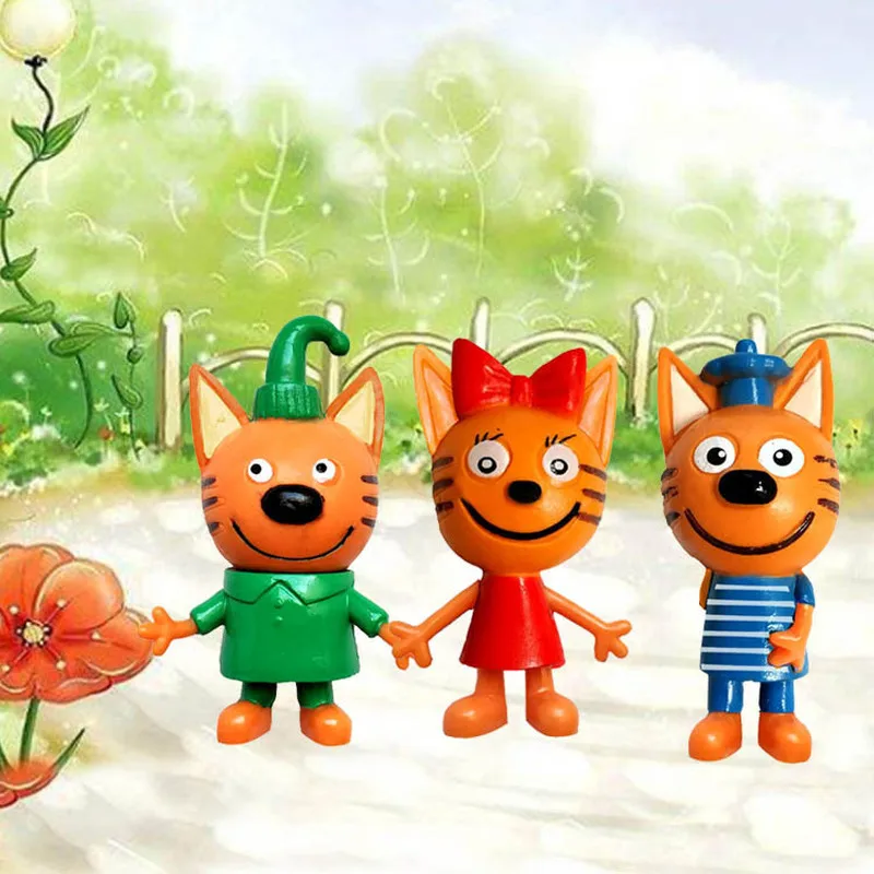 【En Stock】5 unids/bolsa figura de acción de Anime de dibujos animados rusos Kid-E-Cats decoración de escritorio Mini muñeca juguetes para niños