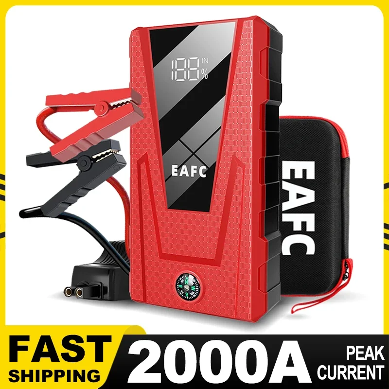 Newest Jump Starter Power Bank 2000A/1200A Portable Charger Car Booster 12V Auto Starting Device Emergency Car Battery Starter