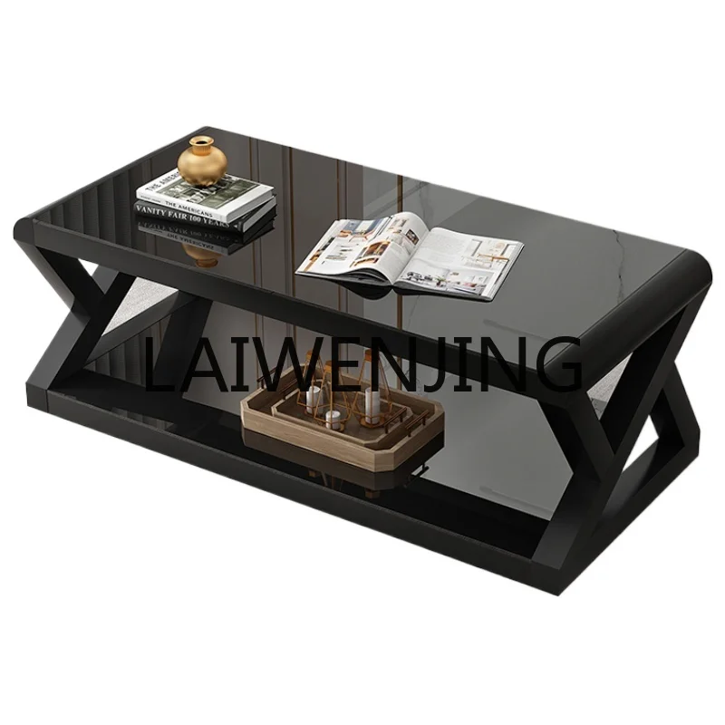 RWJ Tempered Glass Floor Cabinet Coffee Table Combination Bedroom TV Stand