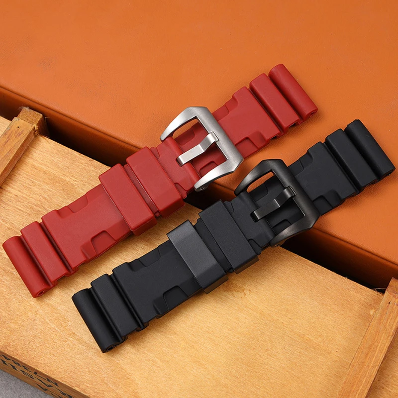 22mm 24mm Silicone Watch Strap for Panerai SUBMERSIBLE PAM441 359 Pa111 Series Rubber Watch Band Men Watch Bracelet Accessories