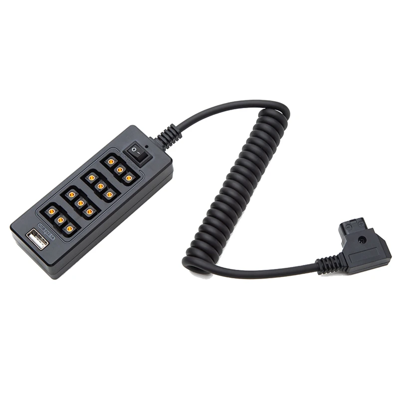 

1 шт. кабель-разветвитель D-Tap для V-Mount V Lock, крепление аккумулятора к 3P X 4 гнезда и USB-порта