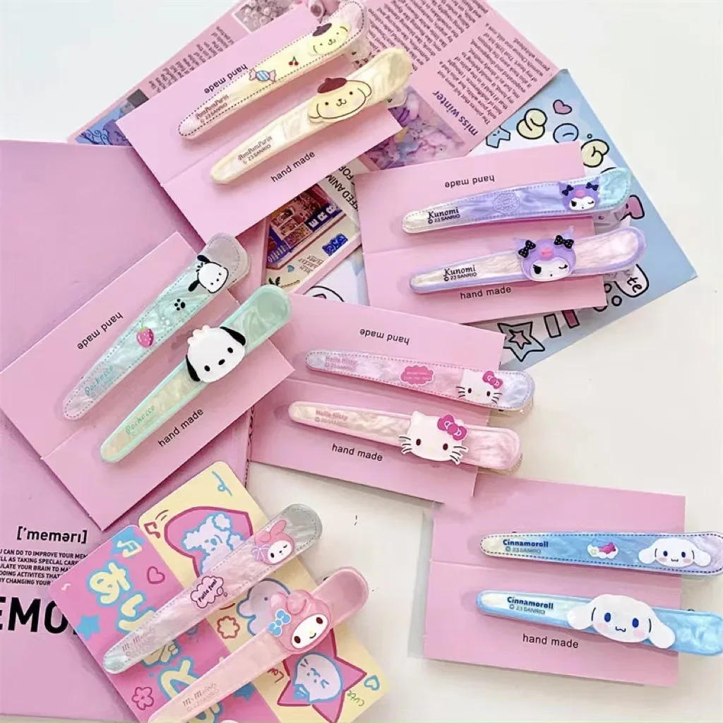 Kawaii Instagram Glitzy Sanrio Hello Kitty Pointy Lip Hairpin Sweet Girl Cute Bangs Clipped Side Japanese Cartoon Headdress Gift