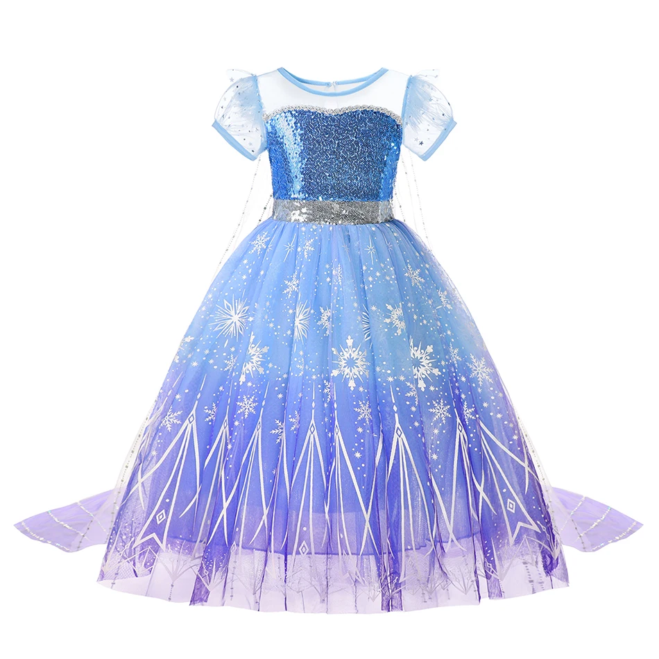 Costumes de Cosplay Anna Elsa Frozen pour Bol, Robe de Princesse Raiponce, Blanche-Neige, Sirène, Poivre, Cendrillon, Vêtements de ixd'Halloween pour Enfants