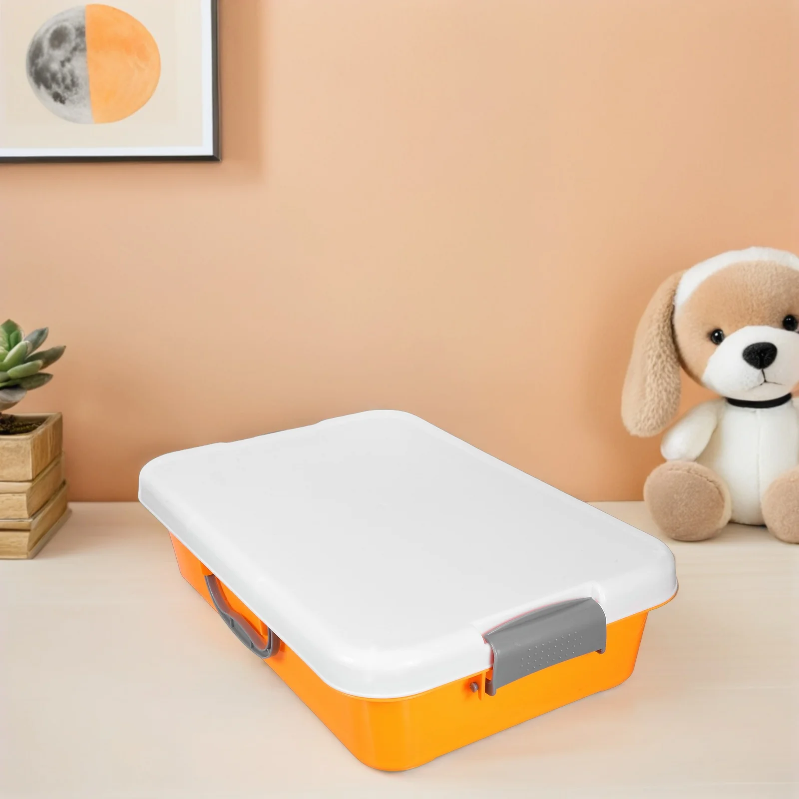 

Portable Tray Kids Storage Box Lid Sturdy Play Tray Children Spacious Box Montessori Table Lightweight Sand Trays Classroom