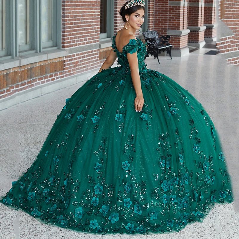 Doymeny-Robe de Quinceanera perlée avec biscuits pour femme, robe éducative, fleurs, anniversaire, 15 ans