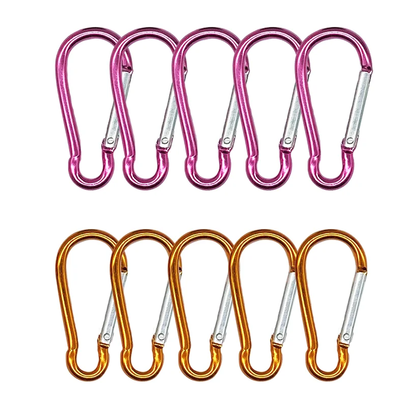 1-15PCS Spring Clasp Hook Aluminum Alloy Carabiner Spring Snap Clip Hooks Keychain Climbing Carabiner For Key Camping Tools