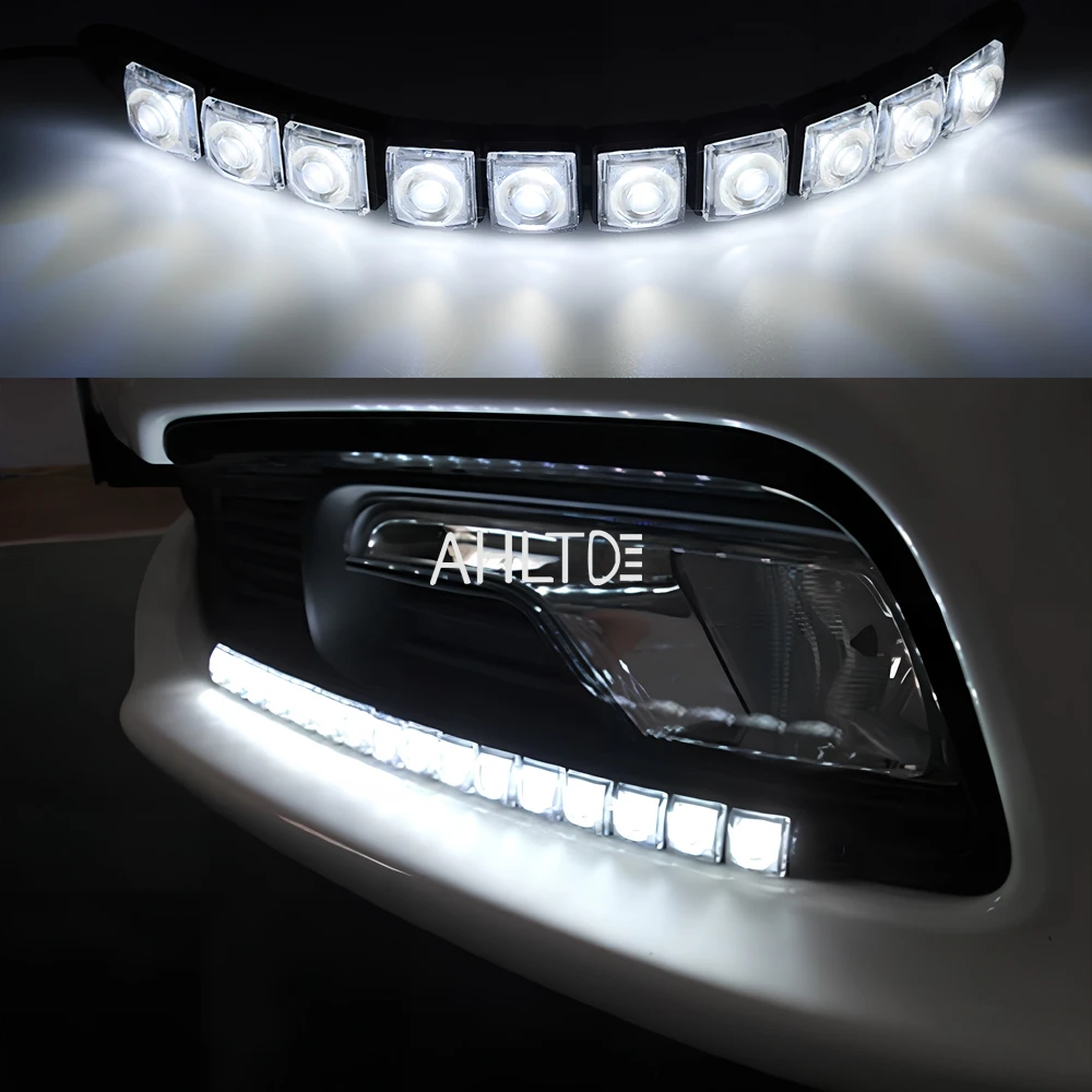 1X 6/9/10/12/16/20 Led Auto Flexible DayLight COB Driving Daytime Running Fog Lamp 12V Waterproof Bulb Car Styling LED Headlight - Image 4