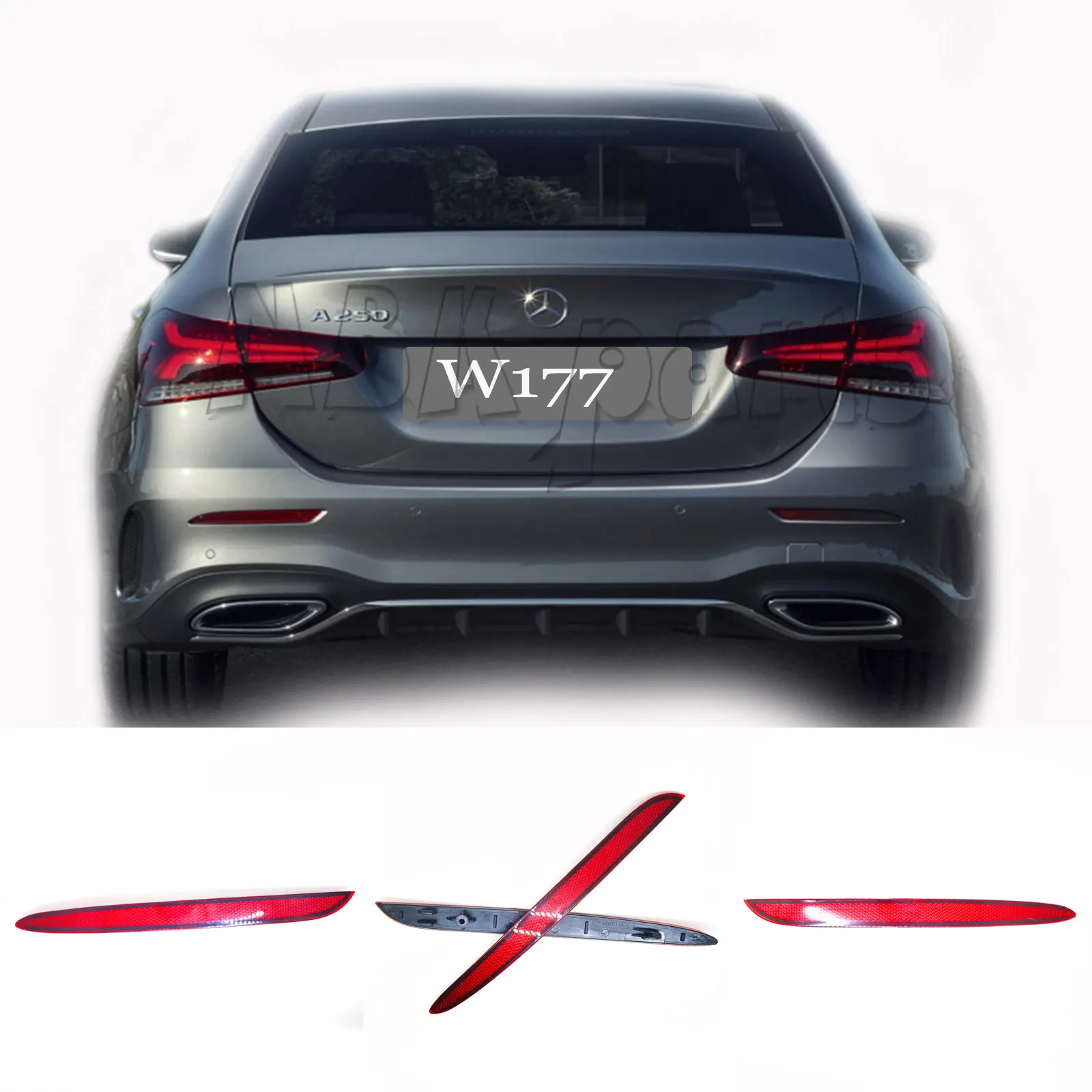 Rear Reflectors Pair Fit 19-22 Mercedes A W177 A160 A180 A200 A220 A250 A35 2019 2020 2021 2022 bumper Left Right Driver Side