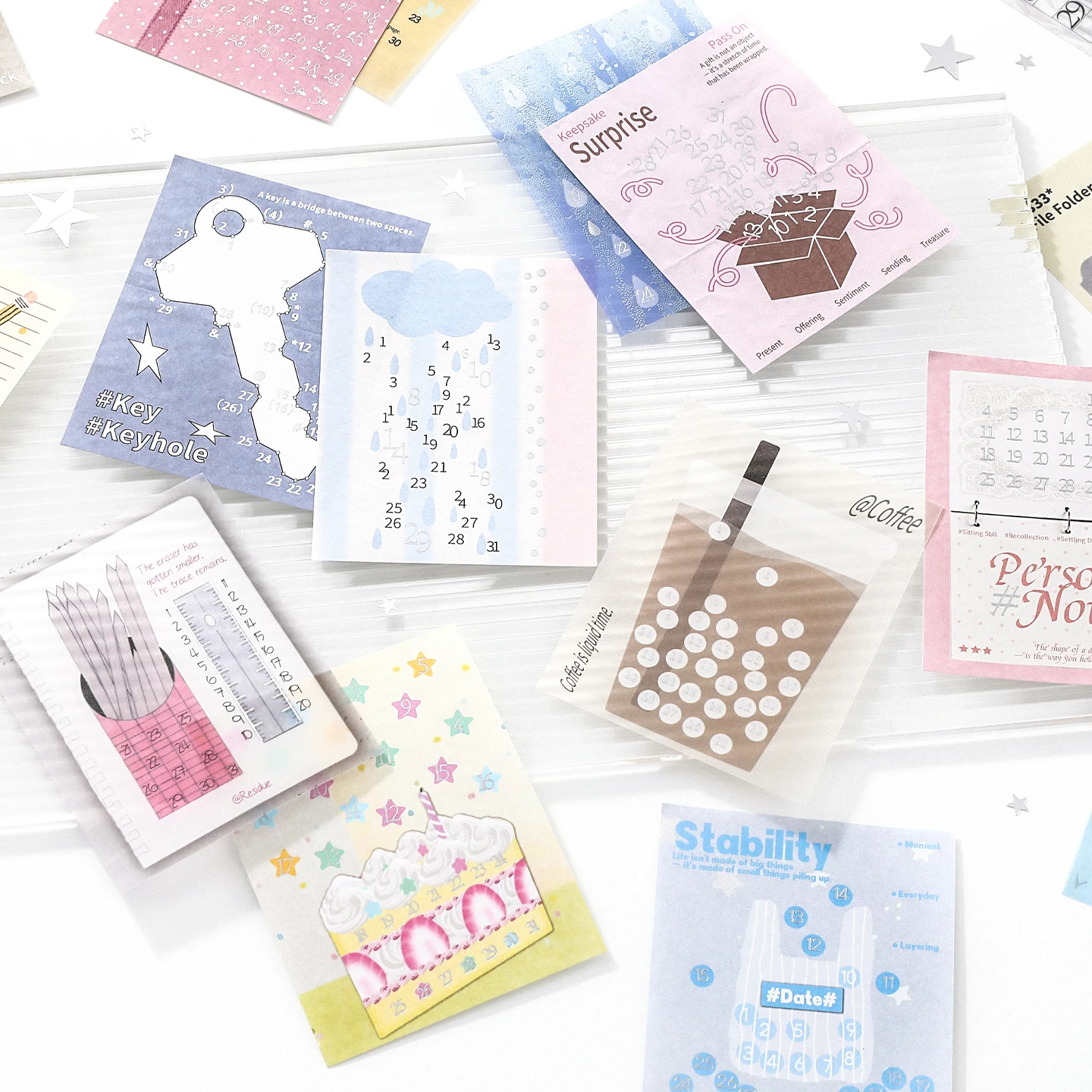 90sheets INS style Desktop Decoration Notes Calendar Material Book Schedule Check in Plan Stationery Supplies