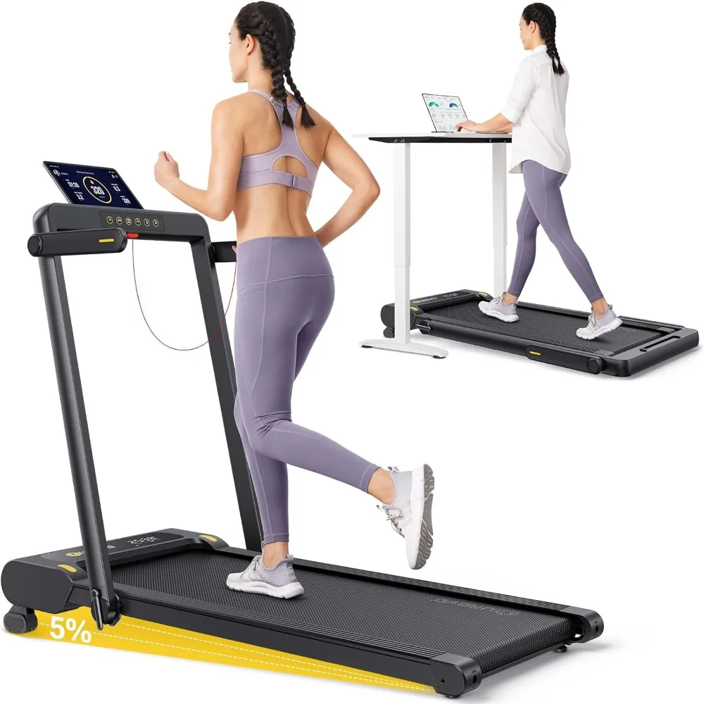 

2 in 1 Folding Treadmill Home Sport Treadmill Foldable LED Display 265lbs Weight Capacity 2.5HP Treadmills With Remote Control