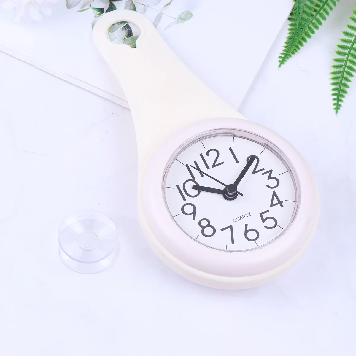 

Waterproof Silent Wall Clock White Without Easy Install for Bathroom Shower Room and ' Room Decoration Creative
