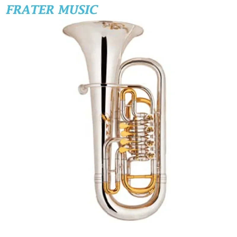 

Professional Silver Plated Bb Tone 4 Rotary Valve Keys Euphonium With Gold Plated Parts (JEP-560s)