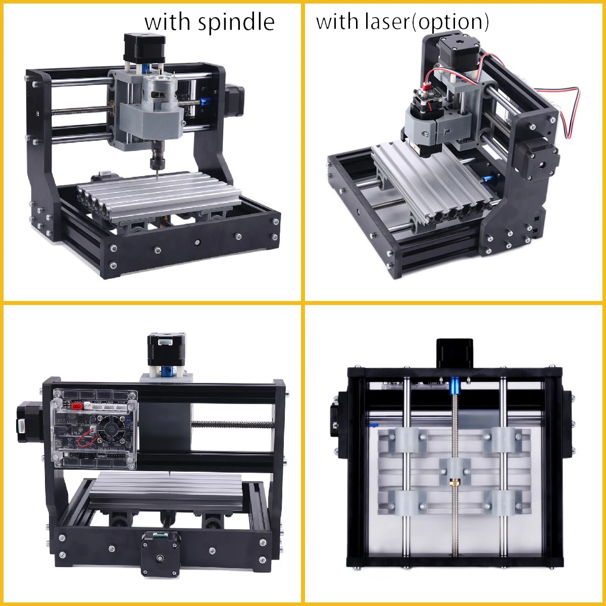 Mini grabador CNC 1610 Pro, impresora láser artesanal con Control GRBL, corte de grabado, PCB de PVC, fresadora CNC portátil de 3 ejes