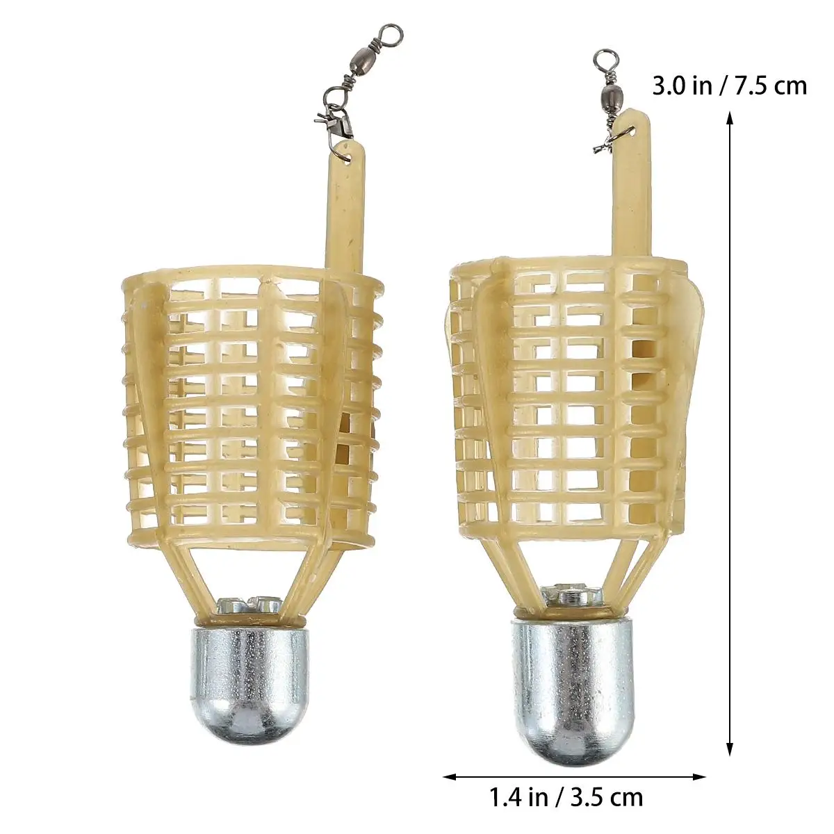 

4 Pcs Fishing Bait Cage ABS Iron Material Feeder Basket Tackle Lure Small Size Mesh Structure Practicality Enthusiasts Eels