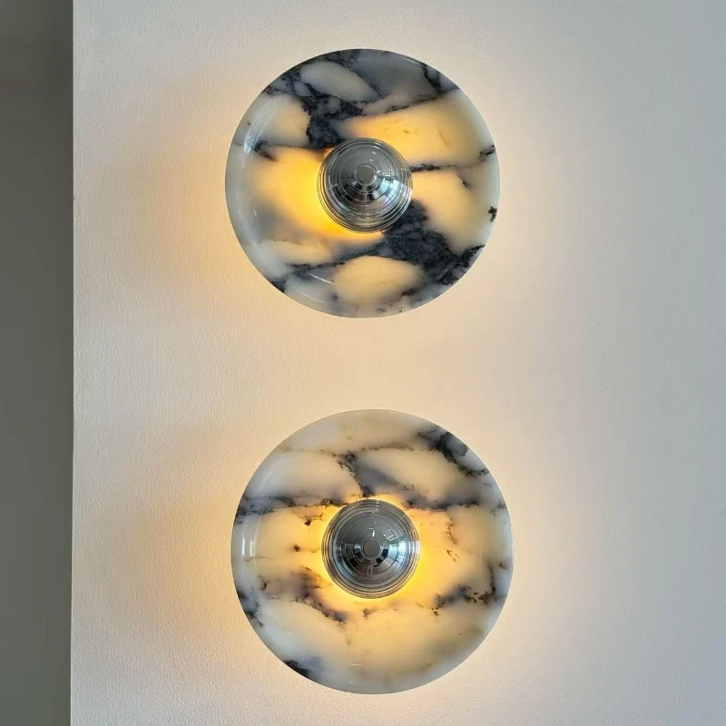 Contemporary Marble Wall Lamp Minimalist Design for Villa Study Dining Bedroom Bedside Homestay Foyer Home Bar
