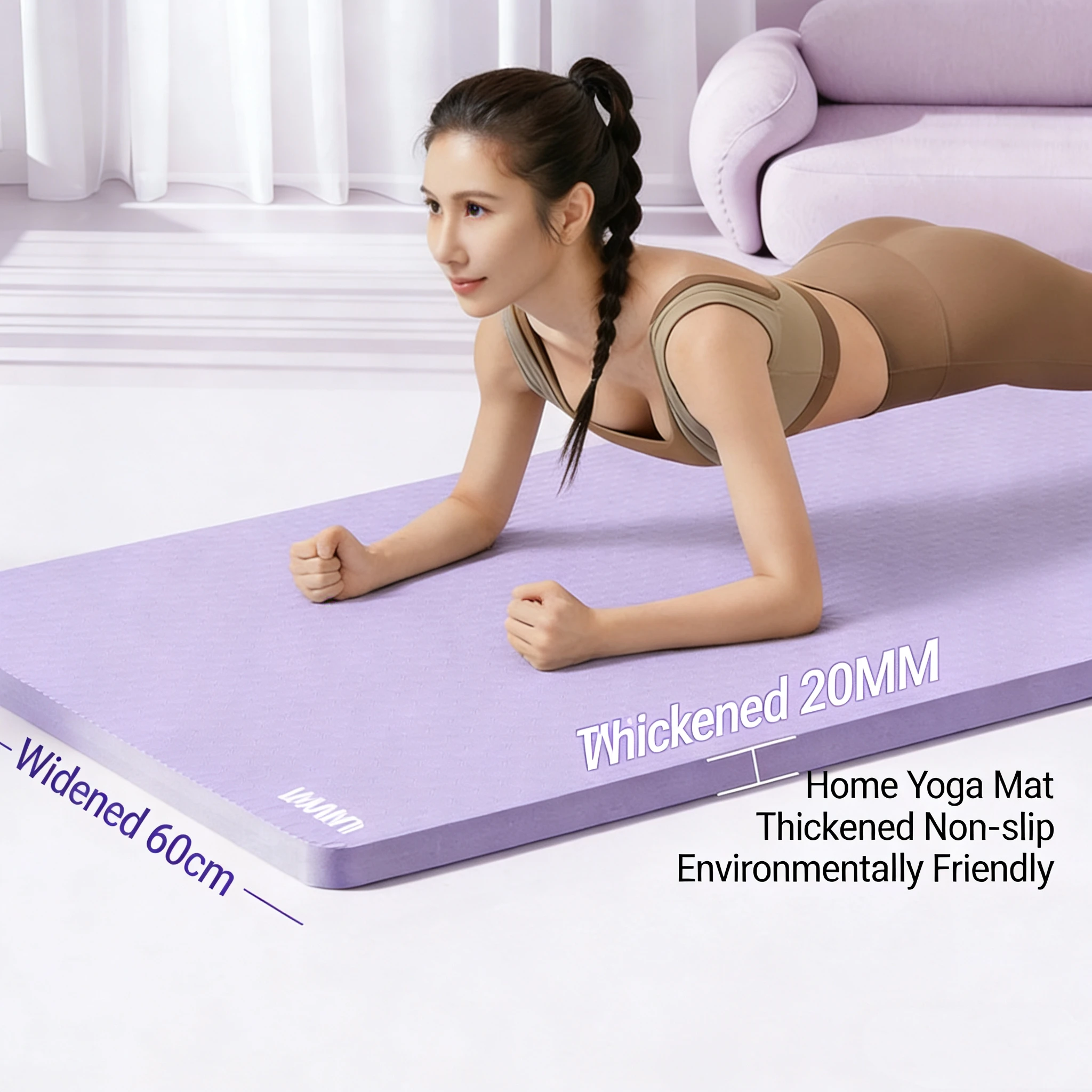 183×60cm 18MM Thick Yoga Mats Anti-skid Sports Fitness Mat Comfort Foam Yoga Matt for Exercise Yoga and Pilates Gymnastics Mat