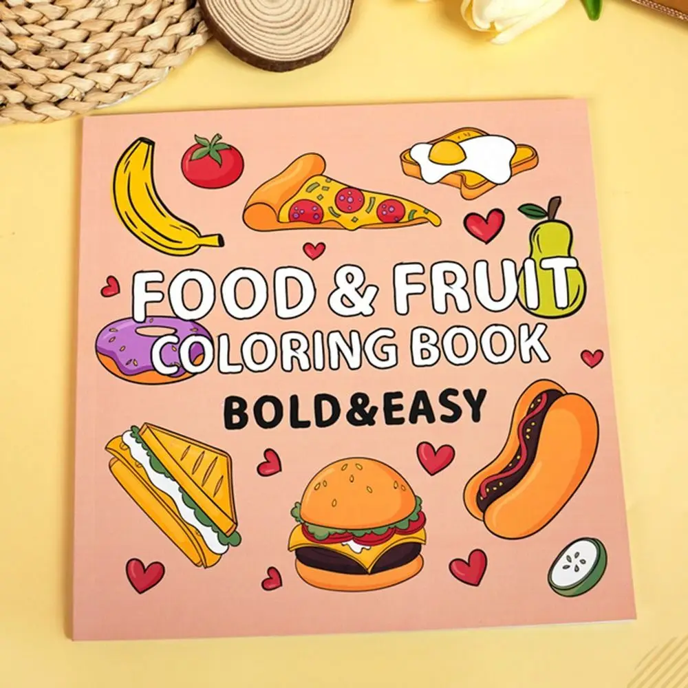 Mini Food Fruit Coloring Book Creative Educational Gouache Graffiti Book DIY Interesting Filling Color Book Children Drawing
