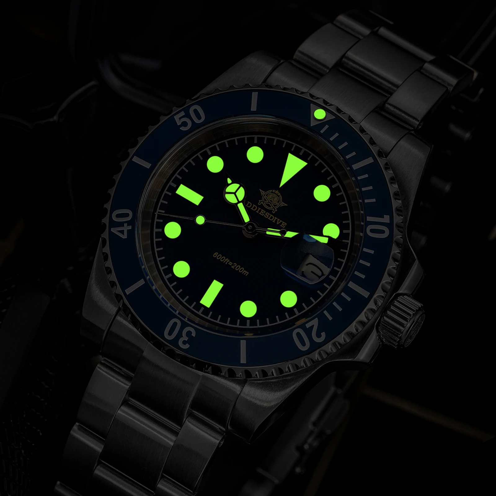 ADDIESDIVE NEW Super Luminous Men Quartz WristWatch Ceramic Bezel Stainless Steel Watch Date Relojes Masculino 200M Dive Watches