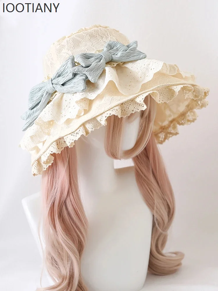هالوين لطيف الحلو السيدات لوليتا رائع الدانتيل قبعة قبعة الشمس حفلة تنكرية مرحلة المنصة الأداء اكسسوارات الدعائم 2025