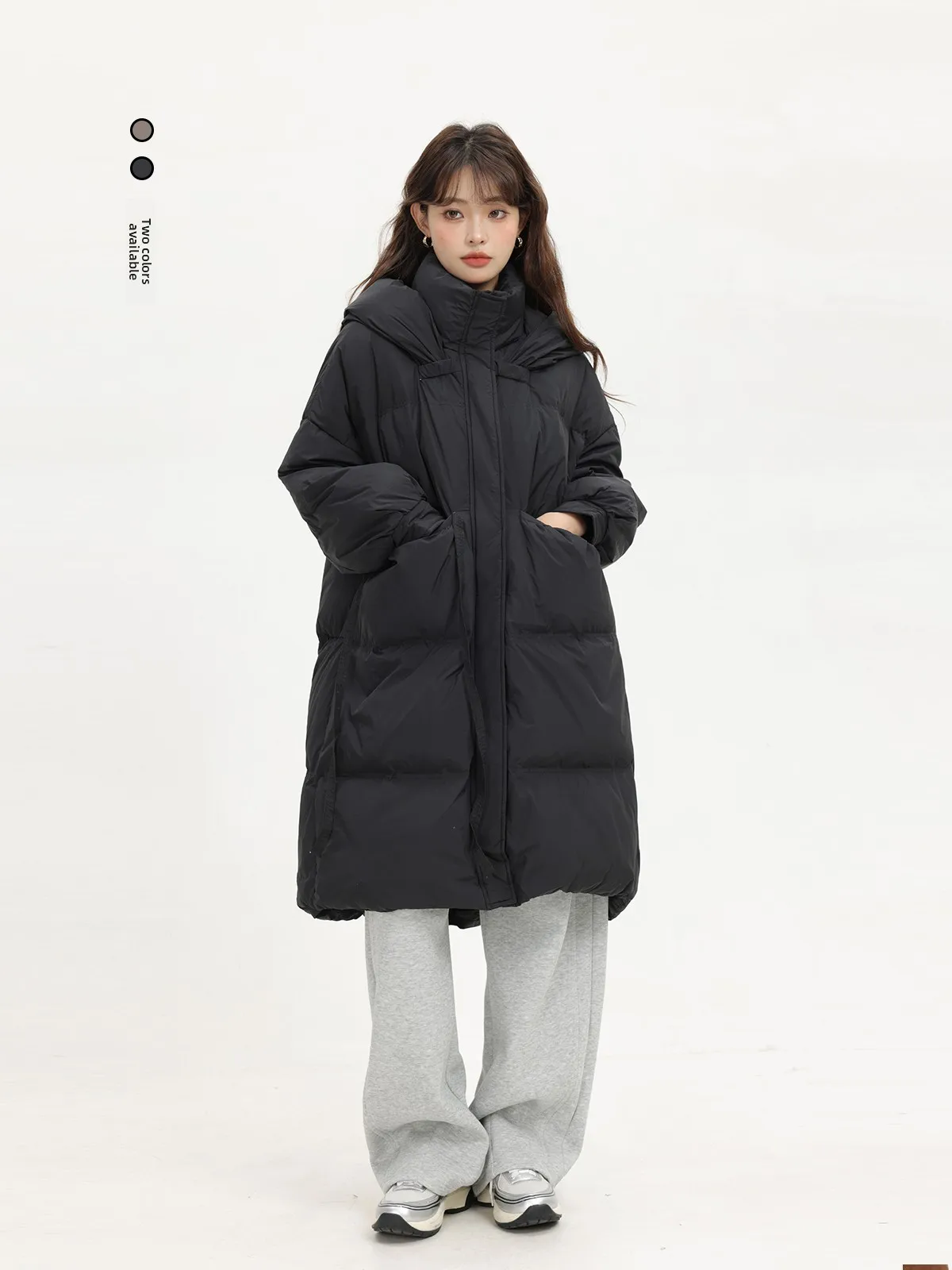 

Ele Зимнее женское пуховое хлопковое пальто с капюшоном, универсальное, средней длины, прочный материал, теплое и удобное в ношении