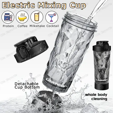 2026 Detachable Electric Mixing Cup Electric Protein Powder Shaker Cup USB Rechargeable Reusable Suitable For Indoor/Outdoor Use