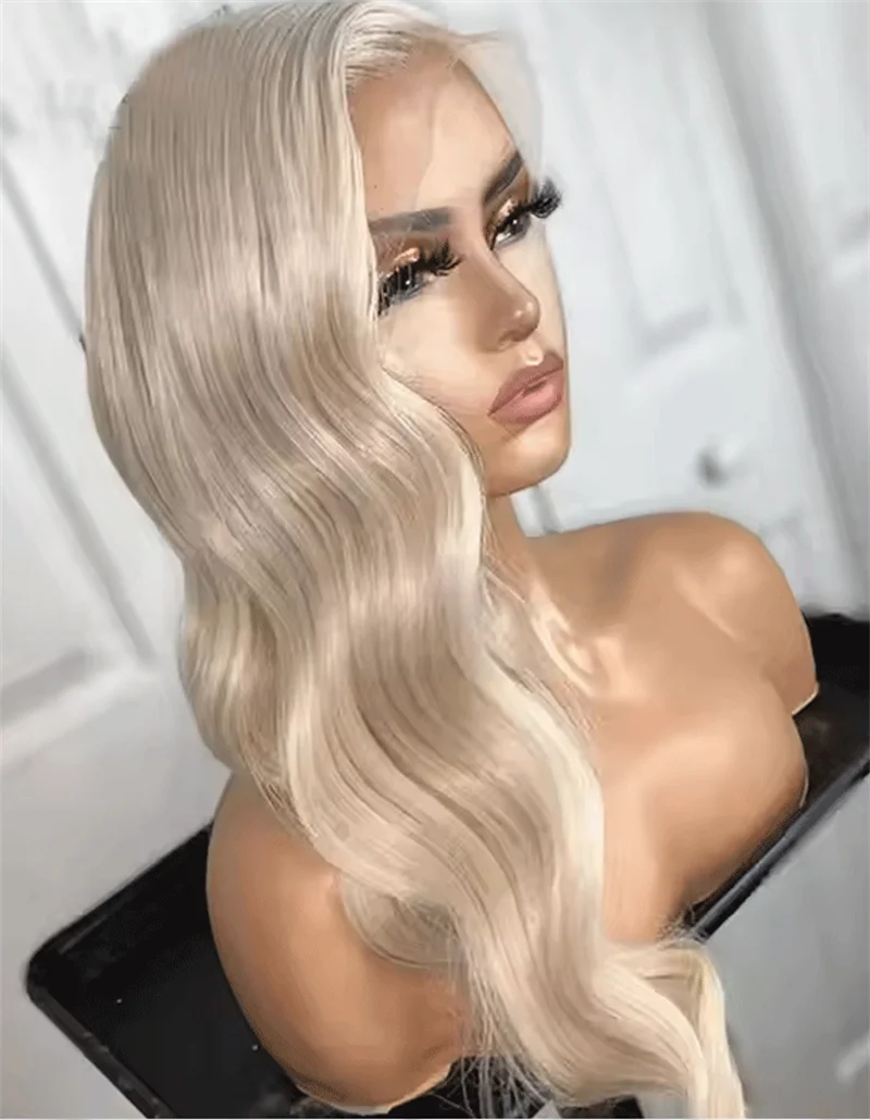 

Synthetic Platinum with Blonde Highlights Long Curly Wig Bohemian Wig Heat-Resistant Synthetic Wig for Women Cosplay Daily Wear
