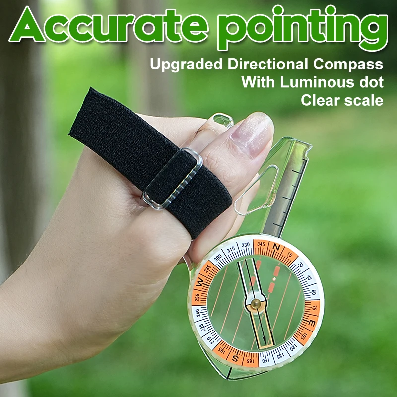 

Left Hand Thumb Style Outdoor Compass North Pointer Navigational Tool for Survival Camping Hiking