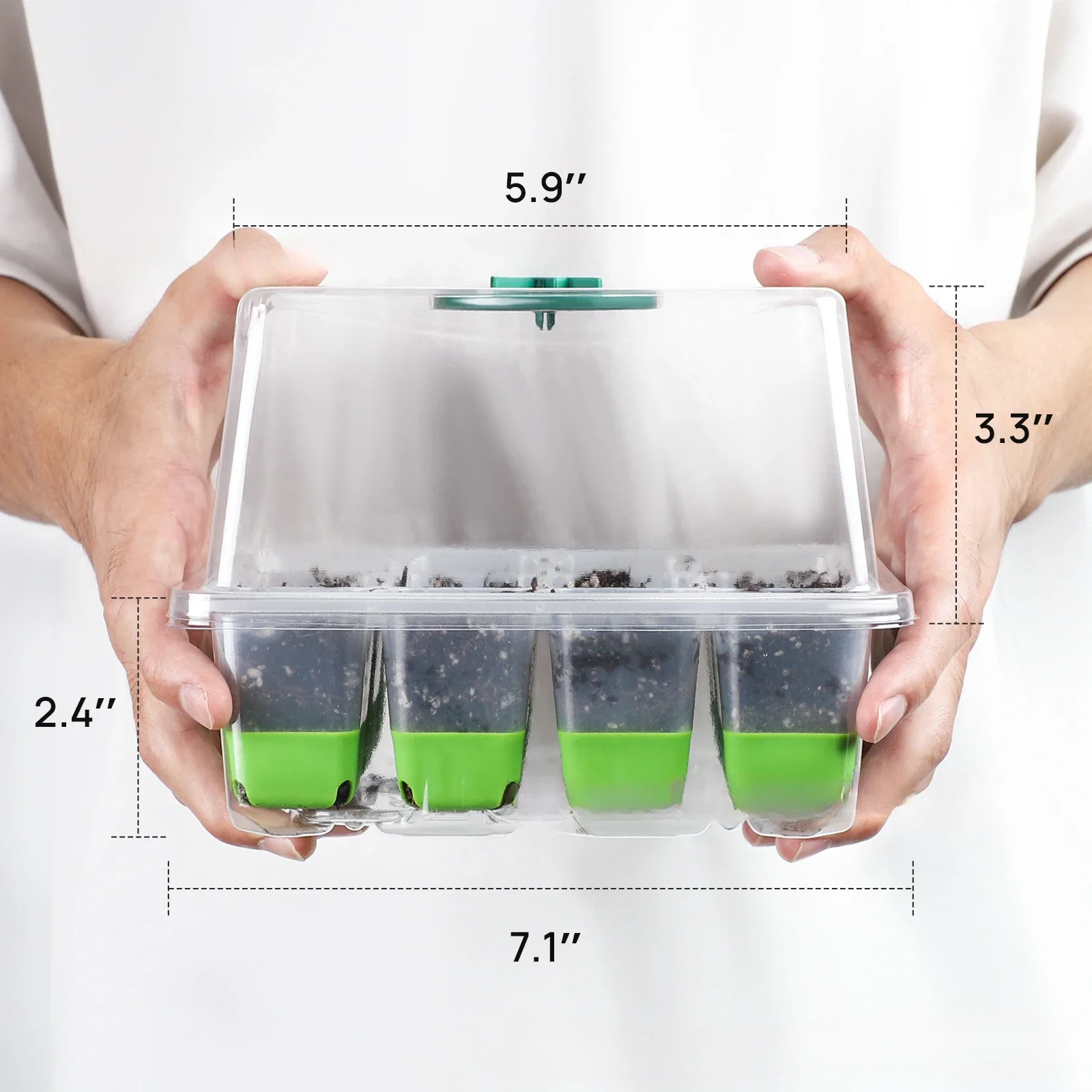 Nuovo vassoio per piantine in silicone a 12 celle per interni, giardino, serra, potatura per la crescita con coperchio, scatola per la germinazione dell'umidità regolabile