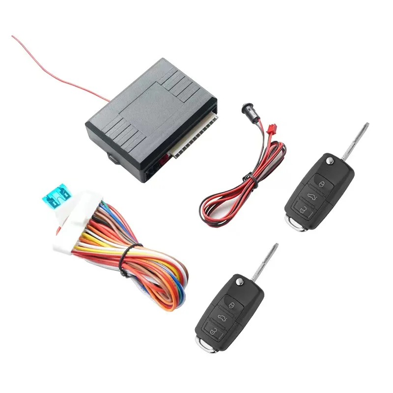 Hot selling Factory DC 12V Cars Keyless Entry System Remote lock/unlock & Opening Trunk & Car Finder with 2 remote controls