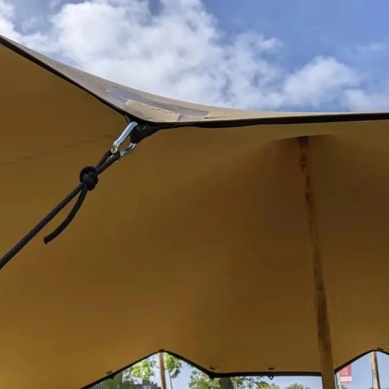

Stretch Shade Canopy Flexible Shelter Stretchable Weatherproof Canopy for Glamping & Travel