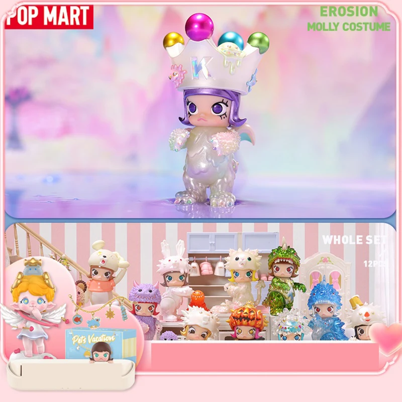 Pop Mart Molly X Instinctoy Erosie Molly Kostuum Serie Blind Doos Speelgoed Kawaii Pop Caja Ciega Action Figure Model Mystery doos