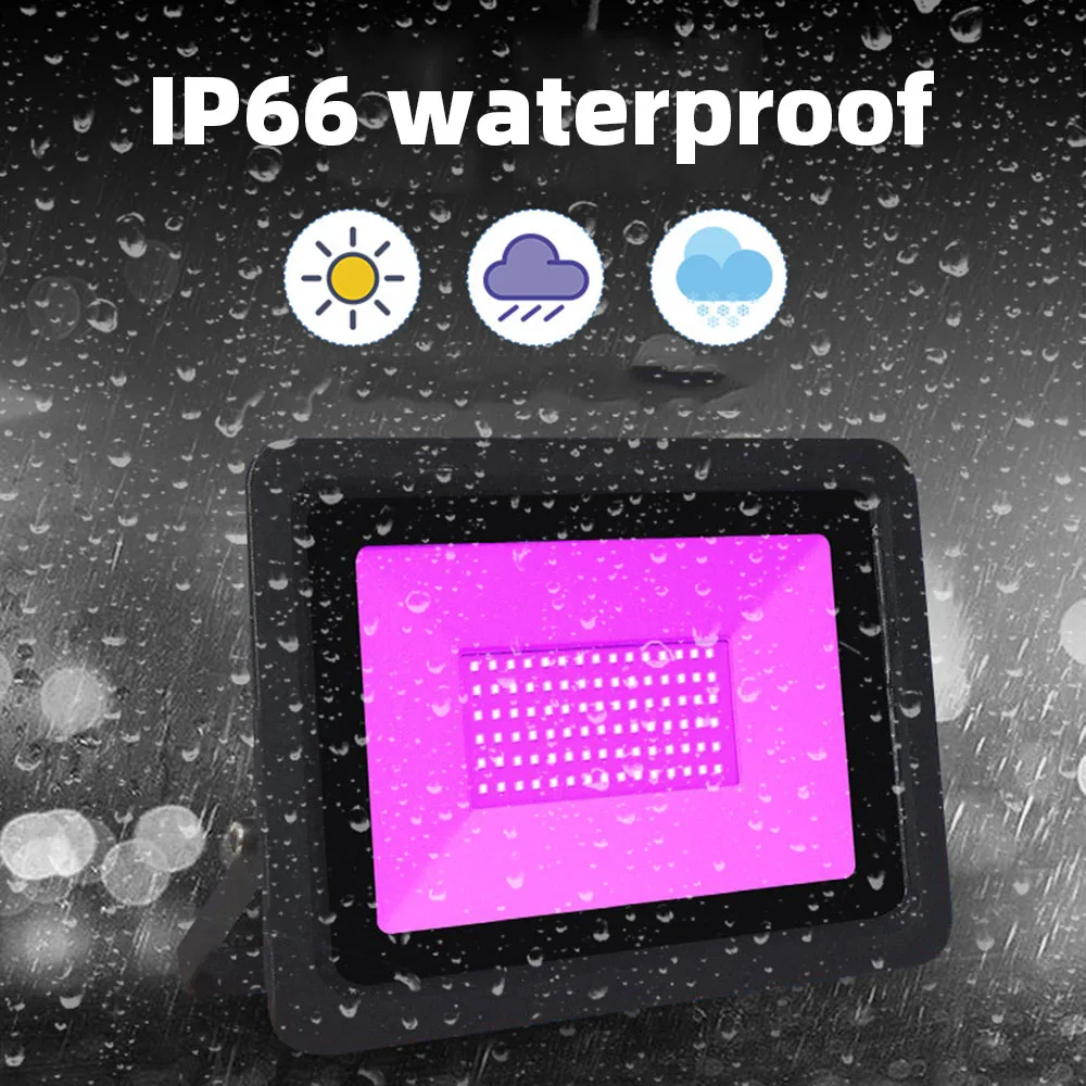 100W 50W 30WLED UV Floodlight Lights Stage Blacklight Ultraviolet Flood Effect Light for Halloween Xmas Dance DJ Disco Party Bar