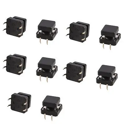 10pcs Panel PCB Momentary Tactile Tact Push Button Switch 12 x 12mm x 13mm w Cap